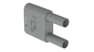 Short Circuit Plug, Shrouded, 4mm, Zinc Copper, Nickel-Plated, 32A, Socket, Grey